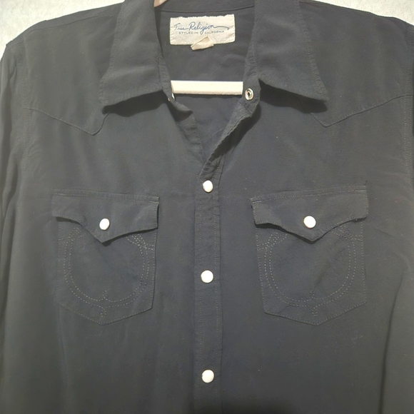 True Religion Black Button Up Shirt..SIZE:L - Picture 4 of 12